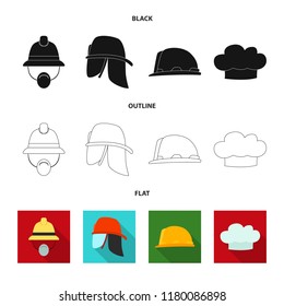 Isolated object of headgear and cap logo. Collection of headgear and accessory vector icon for stock.