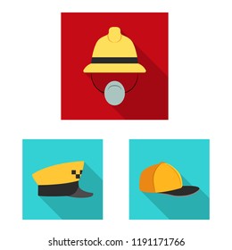 Isolated object of headgear and cap logo. Collection of headgear and accessory vector icon for stock.