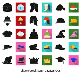 Isolated object of headgear and cap logo. Set of headgear and headwear vector icon for stock.