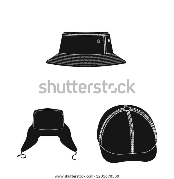 Isolated object of
headgear and cap logo. Collection of headgear and accessory stock
symbol for web.