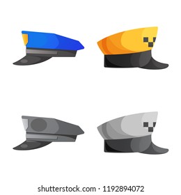 Isolated object of headgear and cap sign. Collection of headgear and accessory vector icon for stock.