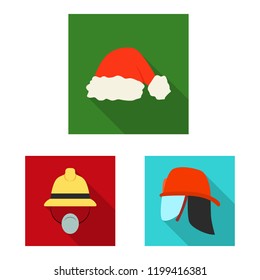 Isolated object of headgear and cap sign. Collection of headgear and accessory stock vector illustration.