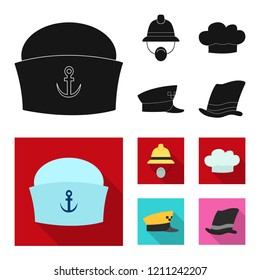 Isolated object of headgear and cap sign. Set of headgear and accessory vector icon for stock.