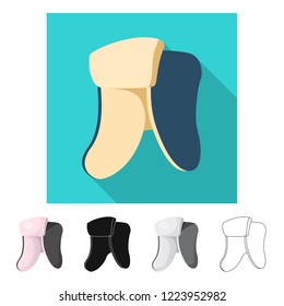 Isolated object of headgear and cap sign. Collection of headgear and accessory stock symbol for web.