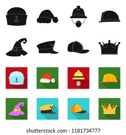 Isolated object of headgear and cap symbol. Set of headgear and accessory vector icon for stock.