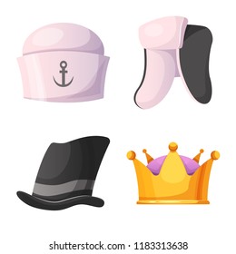 Isolated object of headgear and cap symbol. Set of headgear and accessory vector icon for stock.