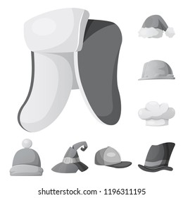 Isolated object of headgear and cap symbol. Set of headgear and accessory vector icon for stock.