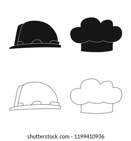 Isolated object of headgear and cap symbol. Set of headgear and accessory vector icon for stock.