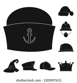 Isolated object of headgear and cap symbol. Collection of headgear and accessory vector icon for stock.