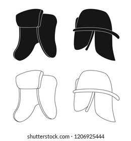 Isolated object of headgear and cap symbol. Collection of headgear and headwear vector icon for stock.