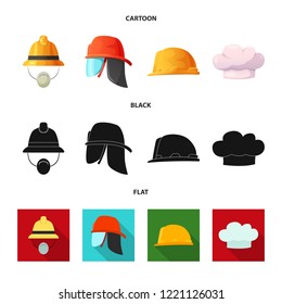 Isolated object of headgear and cap symbol. Collection of headgear and accessory vector icon for stock.