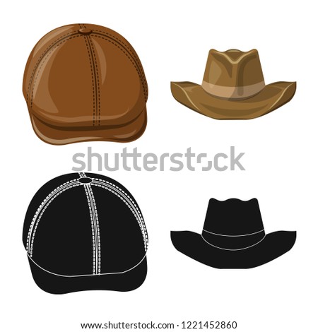 Isolated object of headgear and cap symbol. Set of headgear and accessory vector icon for stock.