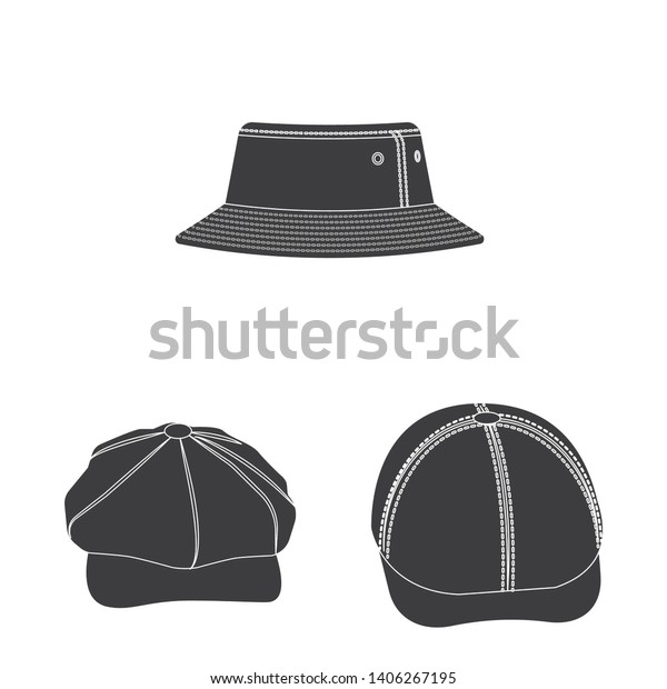 Isolated object of\
headgear and cap symbol. Collection of headgear and accessory stock\
vector illustration.