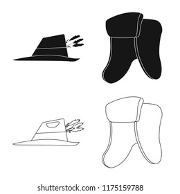 Isolated object of headwear and cap logo. Collection of headwear and accessory stock symbol for web.