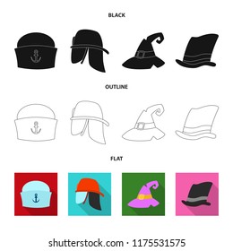 Isolated object of headwear and cap logo. Collection of headwear and accessory stock symbol for web.