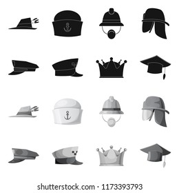 Vector Illustration Headgear Cap Logo Set Stock Vector (Royalty Free ...