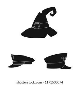 Isolated object of headwear and cap symbol. Set of headwear and accessory vector icon for stock.