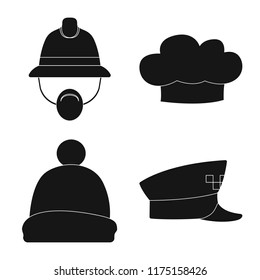 Isolated object of headwear and cap symbol. Collection of headwear and accessory vector icon for stock.