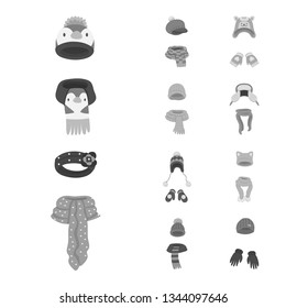Isolated object of headwear  and fashion  symbol. Collection of headwear  and cold stock symbol for web.