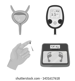 Isolated object of health and diet logo. Collection of health and disease stock symbol for web.