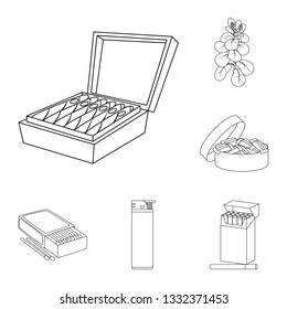 Isolated object of health and nicotine symbol. Collection of health and statistics stock symbol for web.