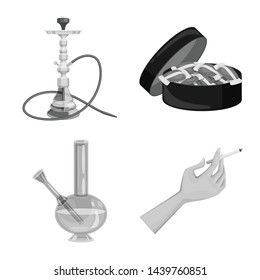 Isolated object of health and nicotine symbol. Set of health and statistics stock symbol for web.