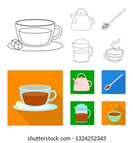 Isolated object of healthy and floral  icon. Set of healthy and gradient vector icon for stock.