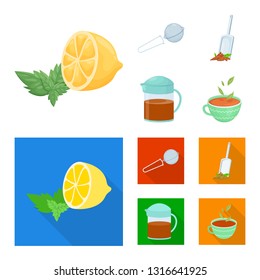 Isolated object of healthy and floral  logo. Set of healthy and gradient stock vector illustration.