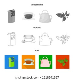 Isolated object of healthy and floral  sign. Set of healthy and gradient stock vector illustration.