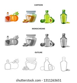 Isolated object of healthy  and vegetable  icon. Set of healthy  and agriculture stock symbol for web.