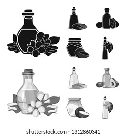 Isolated object of healthy  and vegetable  icon. Set of healthy  and agriculture stock vector illustration.