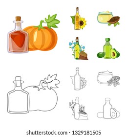 Isolated object of healthy  and vegetable  icon. Collection of healthy  and agriculture stock vector illustration.