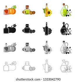 Isolated object of healthy  and vegetable  icon. Set of healthy  and agriculture stock vector illustration.