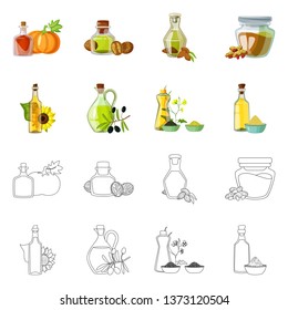 Isolated object of healthy  and vegetable  icon. Set of healthy  and agriculture stock symbol for web.