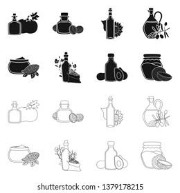 Isolated object of healthy  and vegetable  icon. Collection of healthy  and agriculture stock symbol for web.