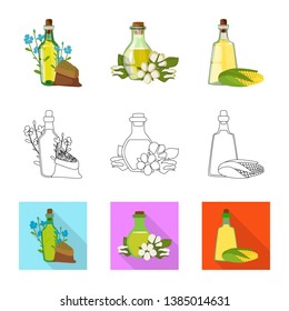 Isolated object of healthy  and vegetable  icon. Set of healthy  and agriculture stock vector illustration.