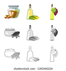 Isolated object of healthy  and vegetable  icon. Collection of healthy  and agriculture stock vector illustration.