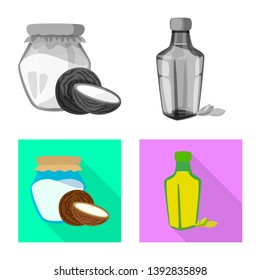 Isolated object of healthy  and vegetable  icon. Collection of healthy  and agriculture stock symbol for web.