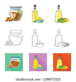 Isolated object of healthy  and vegetable  icon. Collection of healthy  and agriculture stock vector illustration.