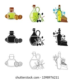 Isolated object of healthy  and vegetable  icon. Set of healthy  and agriculture stock symbol for web.