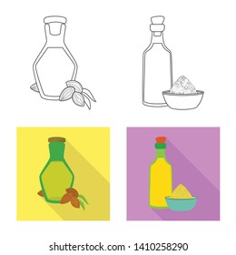 Isolated object of healthy  and vegetable  icon. Set of healthy  and agriculture stock symbol for web.