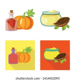 Isolated object of healthy  and vegetable  icon. Collection of healthy  and agriculture stock vector illustration.