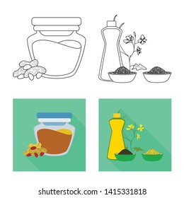 Isolated object of healthy  and vegetable  icon. Collection of healthy  and agriculture stock symbol for web.