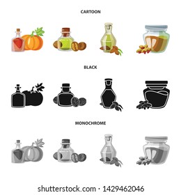 Isolated object of healthy and vegetable icon. Collection of healthy and agriculture stock symbol for web.
