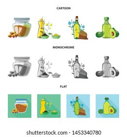 Isolated object of healthy and vegetable icon. Set of healthy and agriculture stock vector illustration.