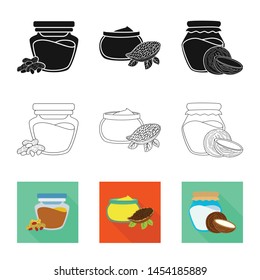 Isolated object of healthy and vegetable icon. Set of healthy and agriculture stock symbol for web.