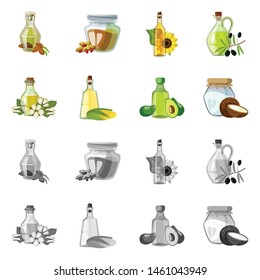 Isolated object of healthy and vegetable icon. Collection of healthy and agriculture vector icon for stock.