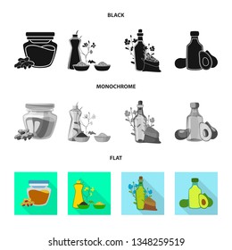 Isolated object of healthy  and vegetable  logo. Set of healthy  and agriculture stock vector illustration.