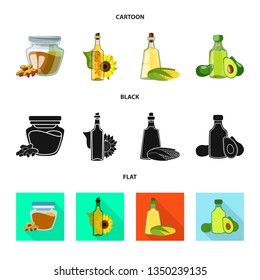 Isolated object of healthy  and vegetable  logo. Set of healthy  and agriculture stock symbol for web.