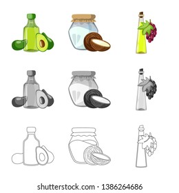 Isolated object of healthy  and vegetable  logo. Collection of healthy  and agriculture vector icon for stock.